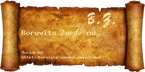 Borovits Zaránd névjegykártya